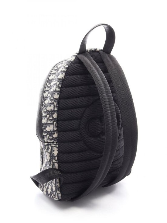 Dior Backpack Rider Blue Jacquard Kids Navy Canvas Leather